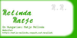 melinda matje business card